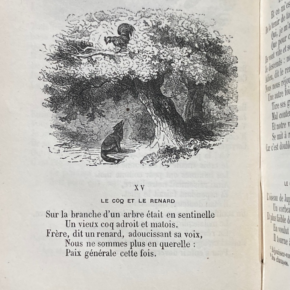 1870 Fables de J. de la Fontaine French Engravings Fiction Fox Rooster Horse - Picture 8 of 16